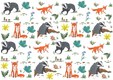 Fox and Badger Pattern Spring Theme