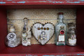 Upcycled Vintage bottles, salvaged wood heart