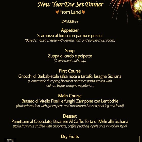 New Year Eve Set Dinner